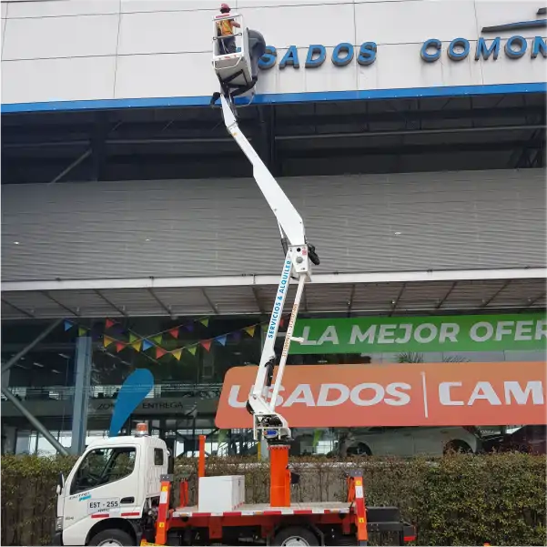 Alquiler carro canasta instalacion letreros